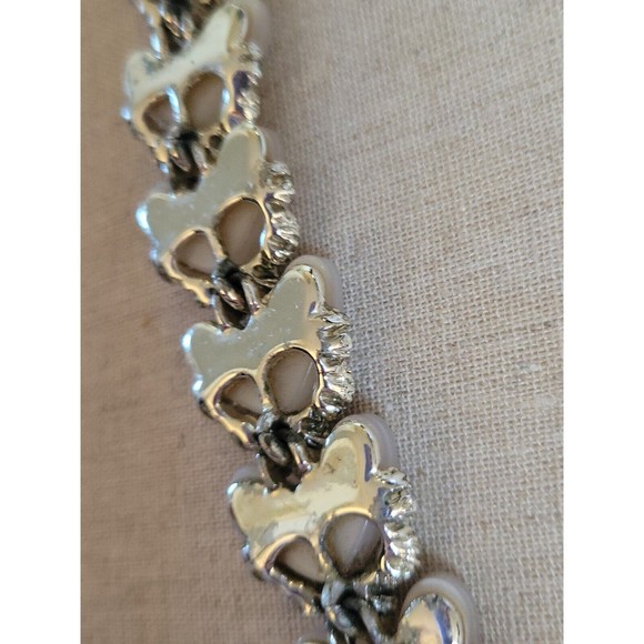 Vintage BSK Heart Shaped Moon Glow Thermoset Rhinestone  Bracelet Missing Stones - Picture 16 of 16